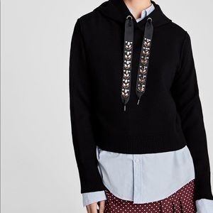 ZARA cropped sweatshirt with hoodie